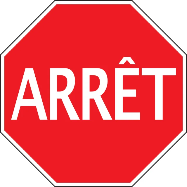 STOP SIGN  FRENCH 36 X 36 HIGH FRR389HP