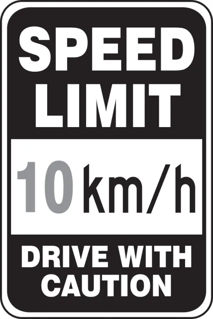 Accuform FRR4398DP Speed Limit Sign: Speed Limit _ km/h - Drive With Caution
