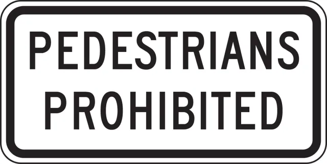 Accuform FRR450RA Bicycle & Pedestrian Sign: Pedestrians Prohibited