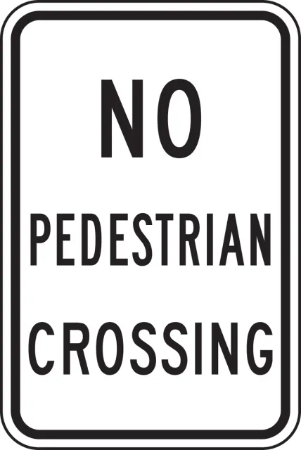 Accuform FRR459DP Bicycle & Pedestrian Sign: No Pedestrian Crossing