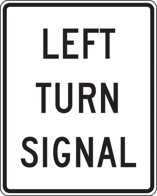 Accuform FRR473DP Intersection Sign: Left Turn Signal
