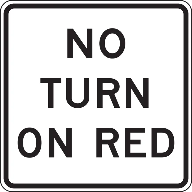 Accuform FRR476DP Intersection Sign: No Turn On Red (3 Line)