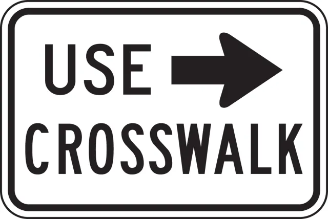 Accuform FRR480DP Bicycle & Pedestrian Sign: Use Crosswalk
