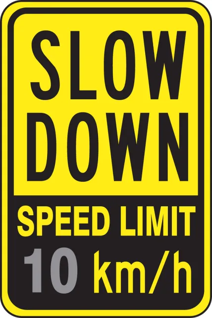 Accuform FRR4918DP Speed Limit Sign: Slow Down Speed Limit _ Km/h
