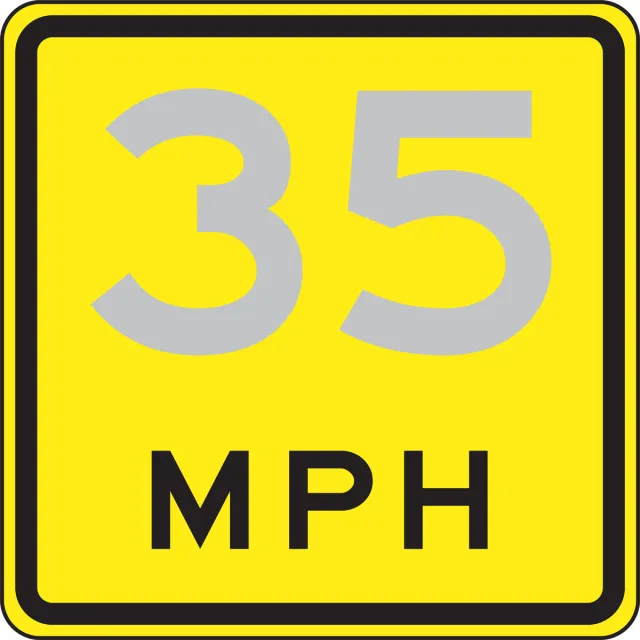Accuform FRR50925DP Speed Limit Sign: Advisory Speed Plaque