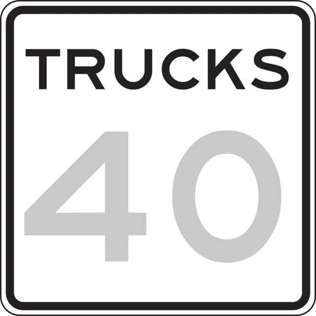 Accuform FRR6365DP Speed Limit Sign: Trucks _