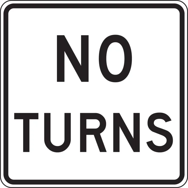 Accuform FRR644HP Lane Guidance Sign: No Turns