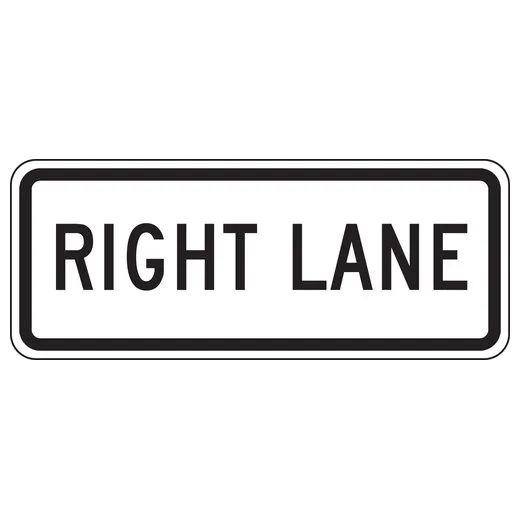 Accuform FRR648HP Lane Guidance Sign: Right Lane