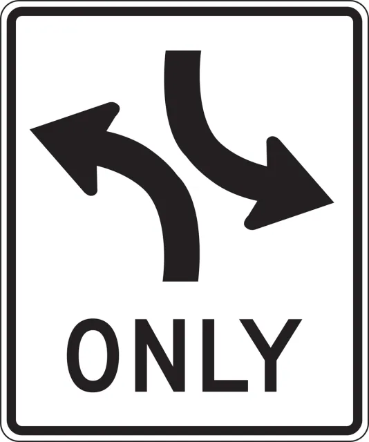 Accuform FRR660DP Lane Guidance Sign: Two-Way Left Turn Only