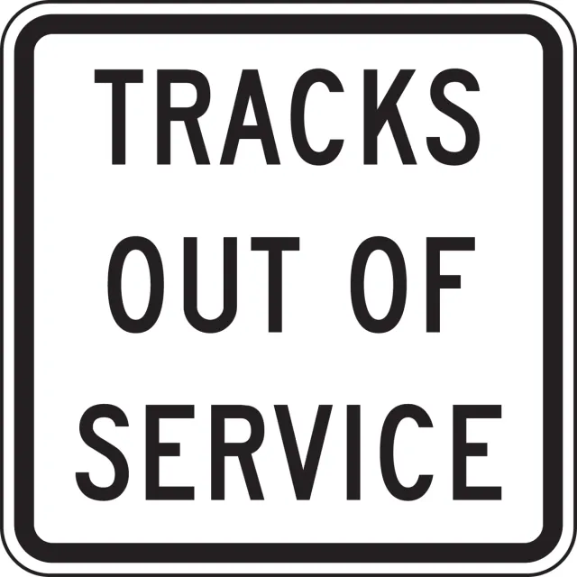 Accuform FRR703DP Rail Sign: Tracks Out of Service