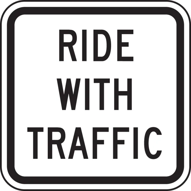 Accuform FRR705RA Bicycle & Pedestrian Sign: Ride With Traffic