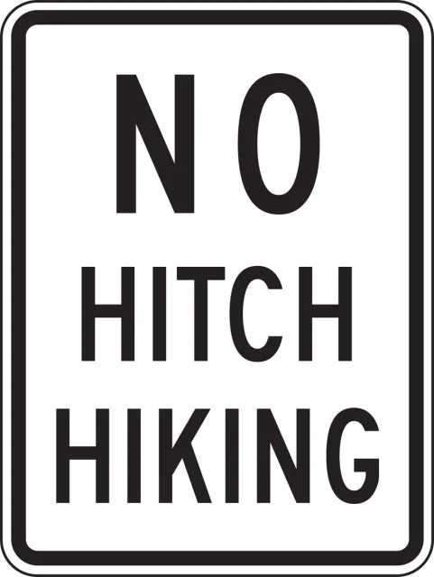 Accuform FRR706DP Bicycle & Pedestrian Sign: No Hitchhiking