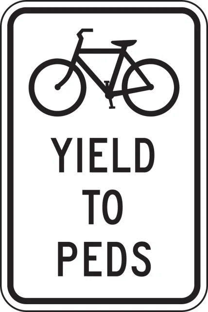 Accuform FRR709HP Bicycle & Pedestrian Sign: Yield To Peds