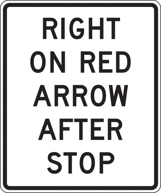 Accuform FRR724HP Intersection Sign: Right On Red Arrow After Stop