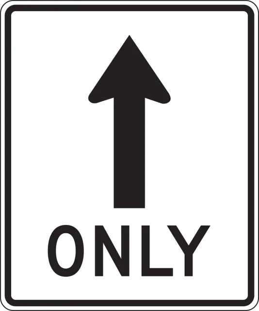 Accuform FRR760RA Lane Guidance Sign: Straight Through Only
