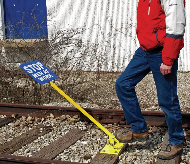 Accuform FRR980 Foot-Operated Hinged RR Sign Holder