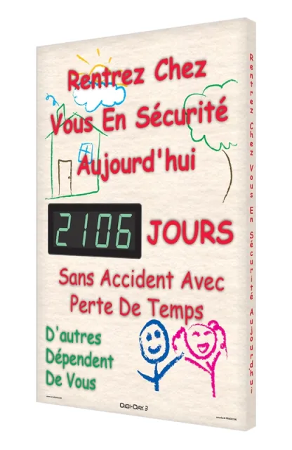 Accuform FRSCK106 Digi-Day Electronic Safety Scoreboards: Go Home Safe Today! __ Days Without A Lost Time Accident Others Are Depending On You!