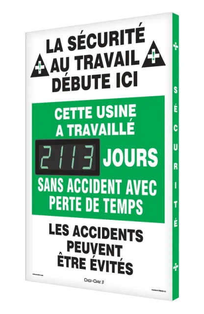 Accuform FRSCK113 Digi-Day Electronic Safety Scoreboards: This Plant Has Worked _Days Without A Lost Time Accident
