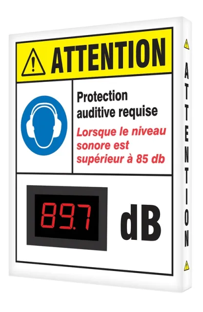 Accuform FRSCS605 OSHA Caution Industrial Decibel Meter Sign: Ear Protection Required When The Sound Is Greater Than 85 dB