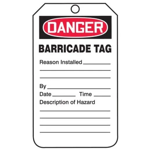 Accuform FRTAB104LTM 20"" x 24"" x 1"" OSHA Danger Status Alert: Barricade Tag Red HS-Laminate