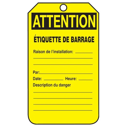Accuform FRTAB105PTM OSHA Caution Safety Tag: Barricade Tag