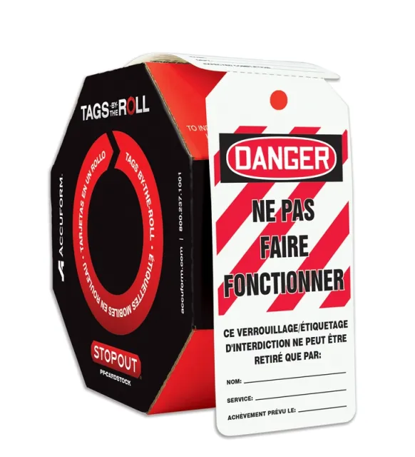 Accuform FRTAR114 OSHA Danger Tags By-The-Roll: Do Not Operate
