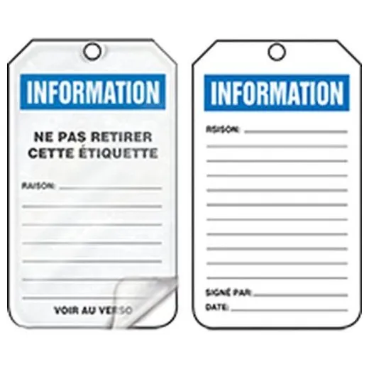Accuform FRTRS241LCP 20"" x 24"" x 1"" Information Status Safety Tags: Information Red Self-Laminating PF-Cardstock