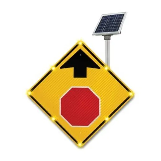 Accuform FRW109 20"" x 24"" x 1"" Blinker Stop Ahead Crossing Sign Red HS-Laminate