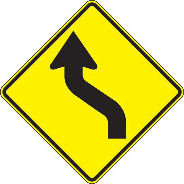 Accuform FRW289RA Direction Sign: Left Reverse Curve