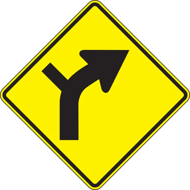 Accuform FRW299HP Direction Sign: Right Curve (Intersection)