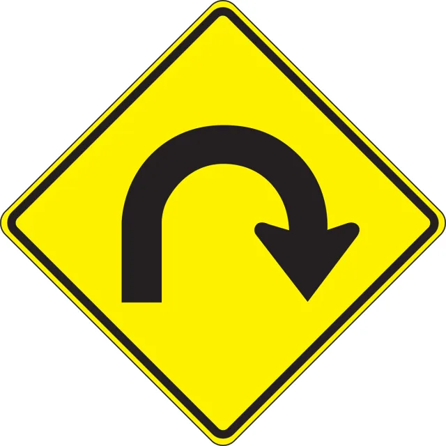 Accuform FRW300HP Direction Sign: Hairpin Curve