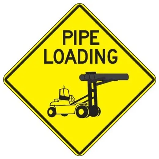 Accuform FRW316HP 24"" Diamond Traffic Sign: Pipe Loading Red High Intensity Reflective Aluminum (.080)