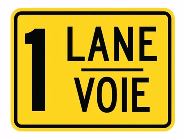 Accuform FRW321RA WARNING SIGN - SINGLE LANE