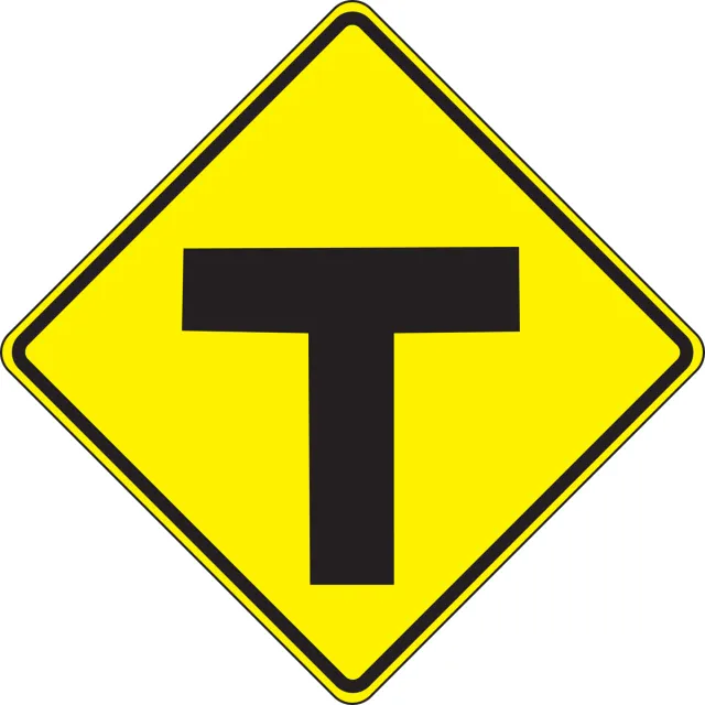 Accuform FRW402DP Intersection Warning Sign: T-Intersection