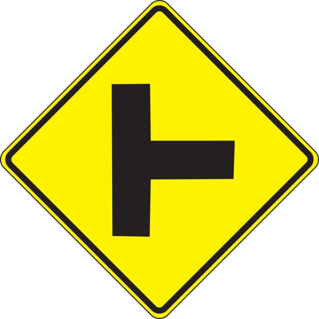 Accuform FRW403RA Intersection Warning Sign: Right Side Road