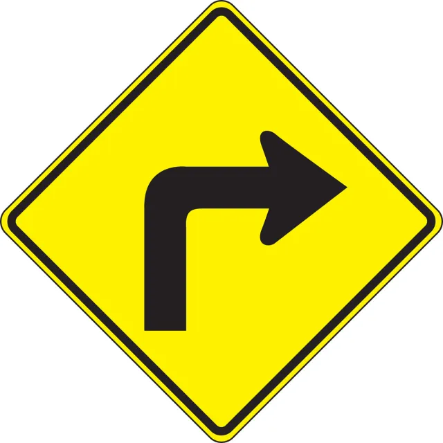 Accuform FRW413DP Direction Sign: Right Turn
