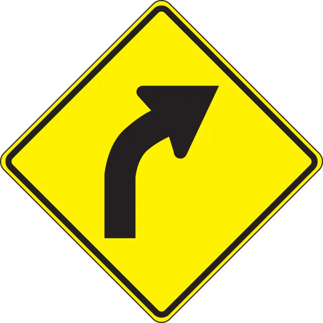 Accuform FRW415RA Direction Sign: Right Curve