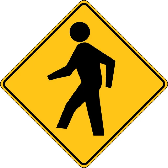 Accuform FRW427DP Crossing Sign: Pedestrian