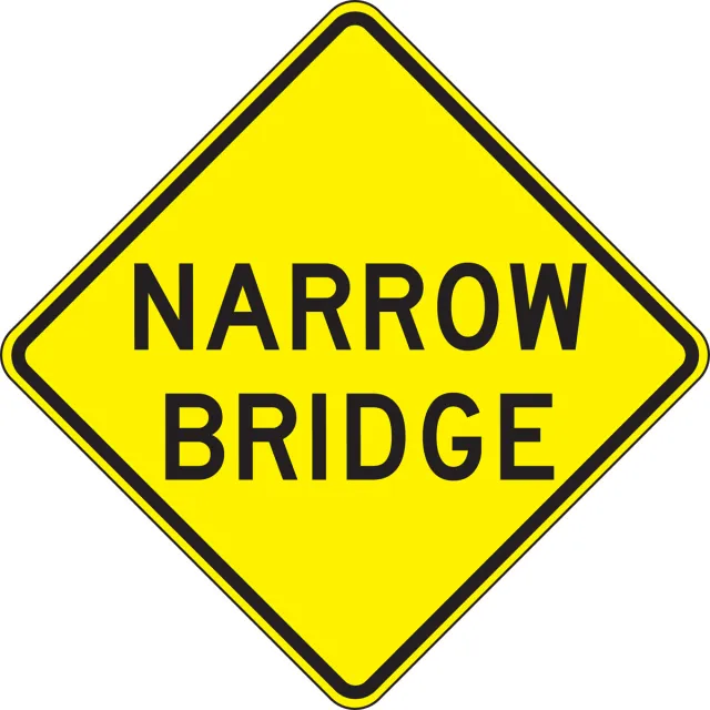Accuform FRW437RA Lane Guidance Sign: Narrow Bridge