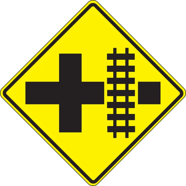 Accuform FRW471RA Rail Sign: Parallel Railroad Crossing (Crossroad)