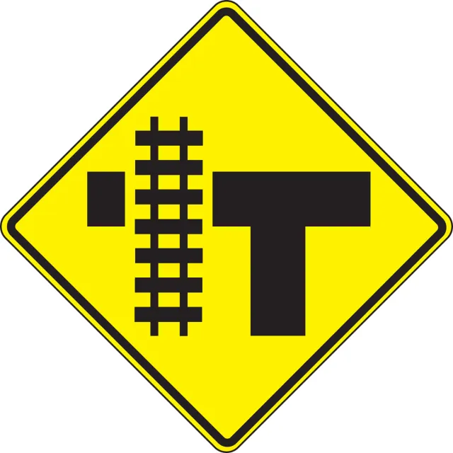 Accuform FRW474DP Traffic Sign: Parallel Railroad Crossing (T-Intersection)