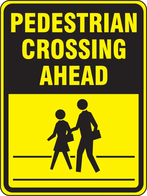 Accuform FRW519DP Bicycle & Pedestrian Sign: Pedestrian Crossing Ahead