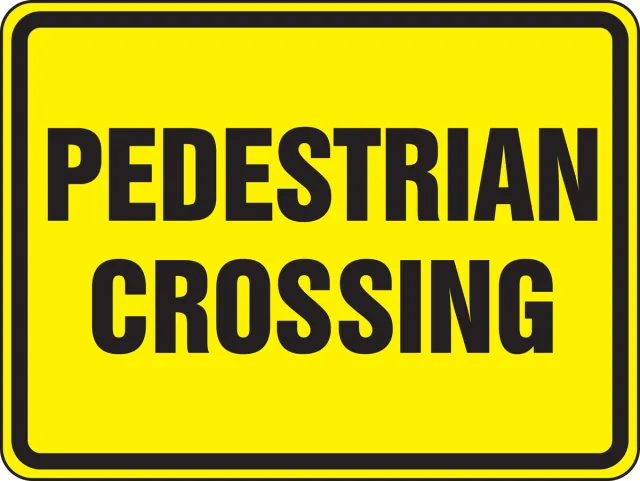 Accuform FRW522RA Bicycle & Pedestrian Sign: Pedestrian Crossing