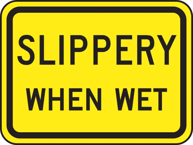 Accuform FRW528RA Surface & Driving Conditions Sign: Slippery When Wet (Plaque)