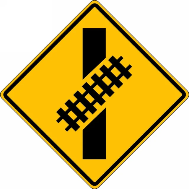 Accuform FRW532RA Rail Sign: Skewed Crossing