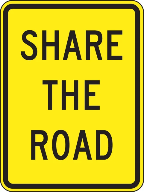 Accuform FRW533HP Bicycle & Pedestrian Sign: Share The Road