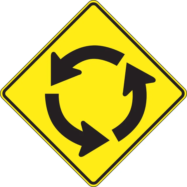 Accuform FRW539RA Intersection Warning Sign: Circular Intersection