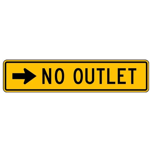 Accuform FRW541DP Lane Guidance Sign: No Outlet (Arrow)
