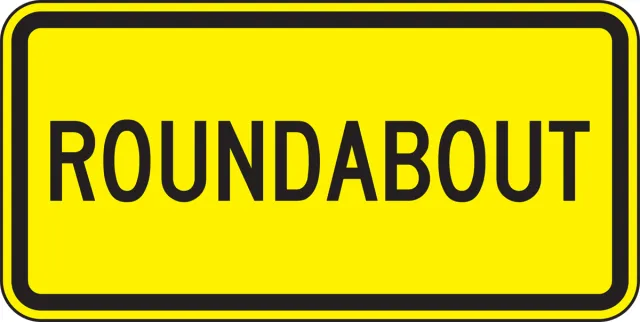 Accuform FRW545HP Intersection Warning Sign: Roundabout
