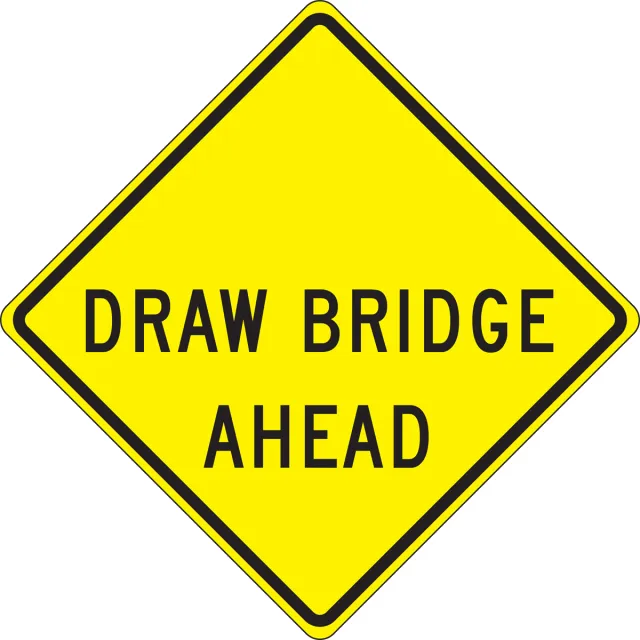 Accuform FRW639DP Lane Guidance Sign: Draw Bridge Ahead